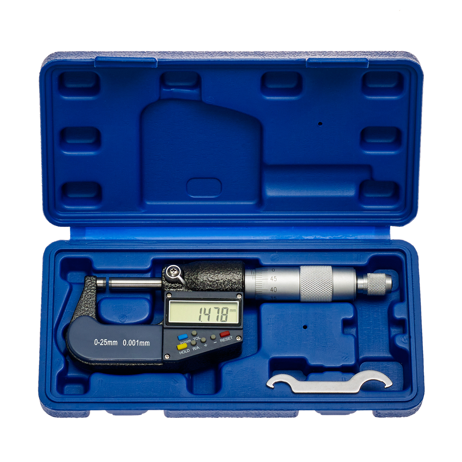 WABECO Digitale Mikrometerschraube 0-25 mm Mikrometer Bügelmessschraube 11392