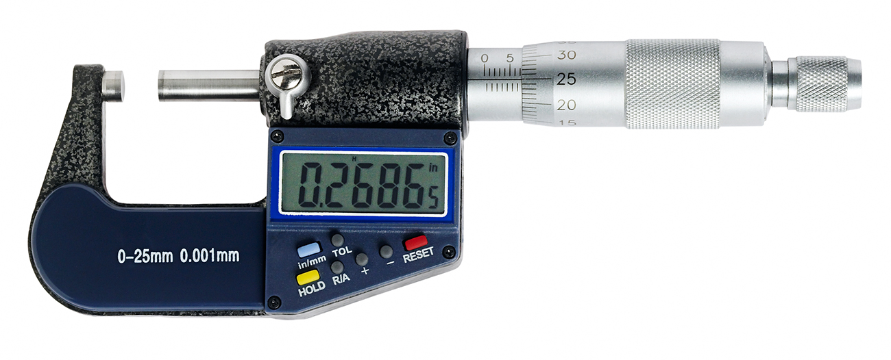 Digital Bügelmessschraube Mikrometer 0-25mm mit LCD-Bildschirm DE
